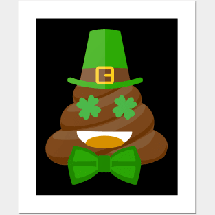 Smamrocks Funny St. Patrick'leprechaun poops Day Posters and Art